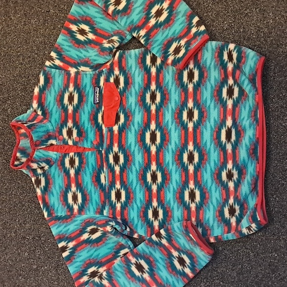 Patagonia Synchilla Snap-T Pullover Aztec Tribal Wild Desert Teal Print 2015 - Picture 2 of 9